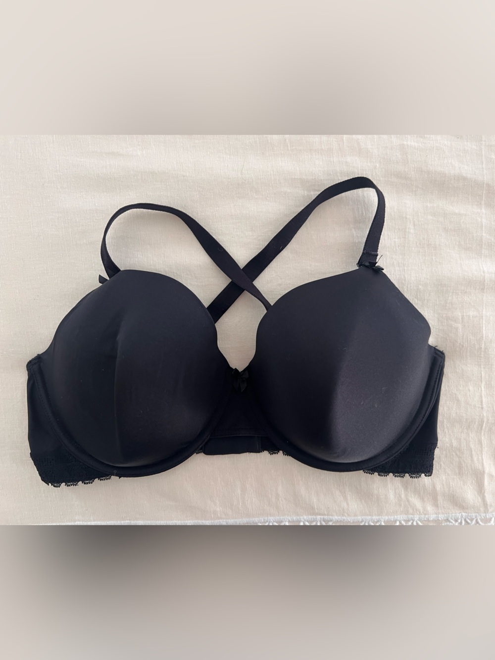 Paramour Black Molded Push-Up Bra with Crisscross Straps